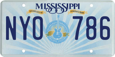 MS license plate NYO786
