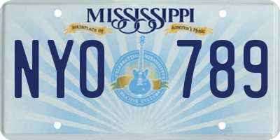 MS license plate NYO789