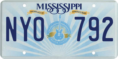 MS license plate NYO792