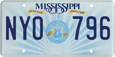 MS license plate NYO796