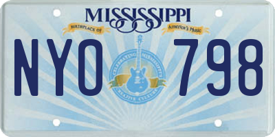 MS license plate NYO798