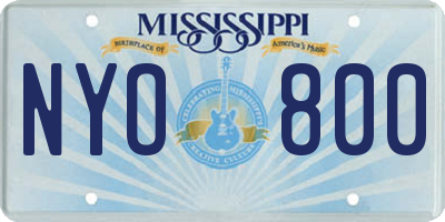 MS license plate NYO800