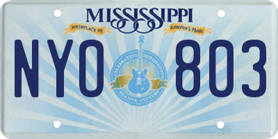 MS license plate NYO803