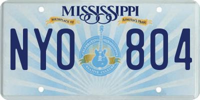 MS license plate NYO804
