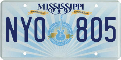 MS license plate NYO805