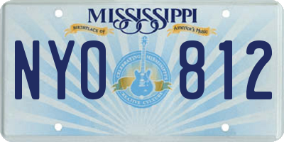 MS license plate NYO812