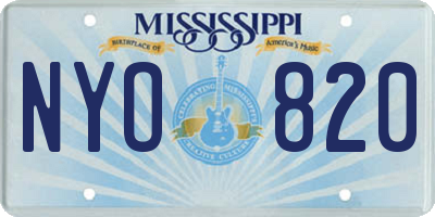 MS license plate NYO820