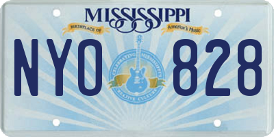 MS license plate NYO828