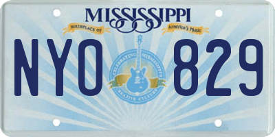 MS license plate NYO829