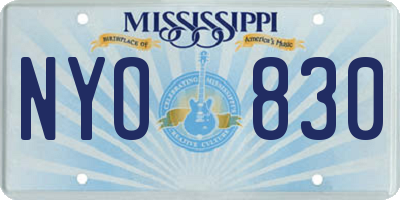 MS license plate NYO830