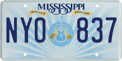MS license plate NYO837