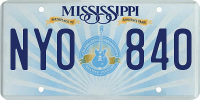 MS license plate NYO840