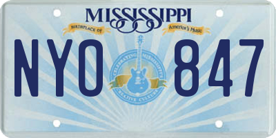 MS license plate NYO847