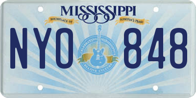 MS license plate NYO848