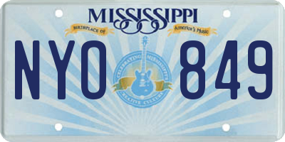 MS license plate NYO849