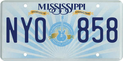 MS license plate NYO858
