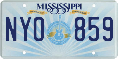MS license plate NYO859