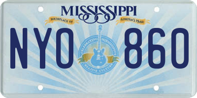 MS license plate NYO860