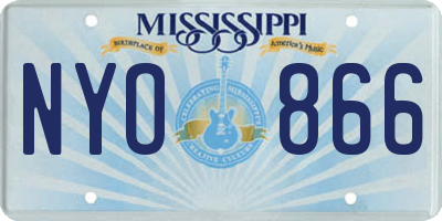 MS license plate NYO866