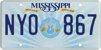 MS license plate NYO867