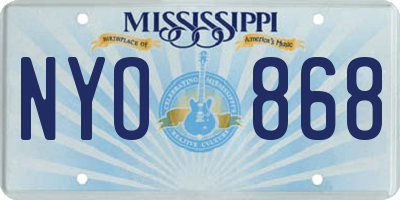 MS license plate NYO868