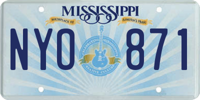 MS license plate NYO871