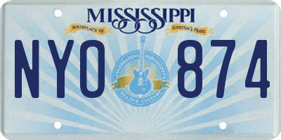 MS license plate NYO874