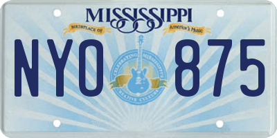MS license plate NYO875