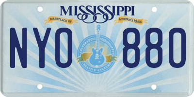 MS license plate NYO880
