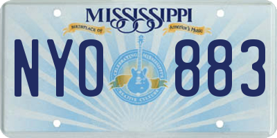 MS license plate NYO883