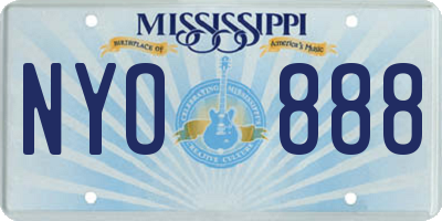 MS license plate NYO888