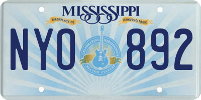 MS license plate NYO892