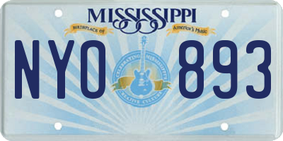 MS license plate NYO893