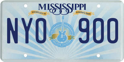 MS license plate NYO900
