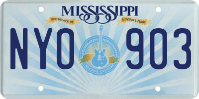 MS license plate NYO903