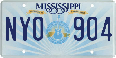 MS license plate NYO904