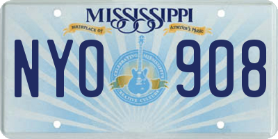 MS license plate NYO908