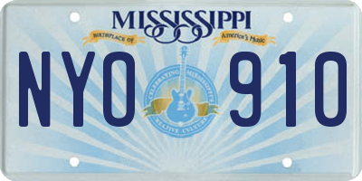 MS license plate NYO910