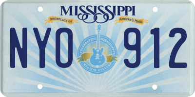 MS license plate NYO912