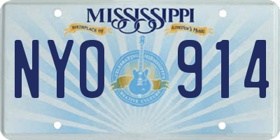 MS license plate NYO914