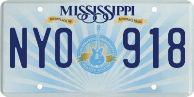 MS license plate NYO918