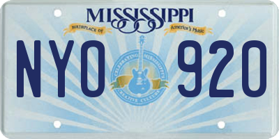 MS license plate NYO920
