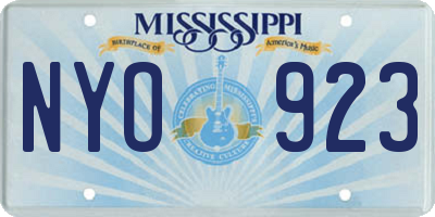MS license plate NYO923
