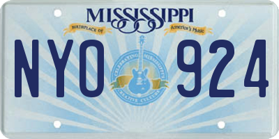 MS license plate NYO924