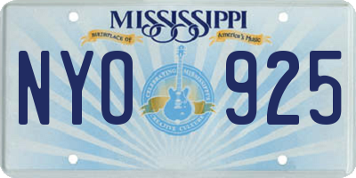 MS license plate NYO925