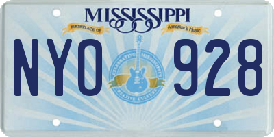 MS license plate NYO928