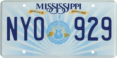 MS license plate NYO929