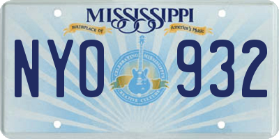 MS license plate NYO932