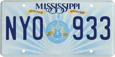 MS license plate NYO933