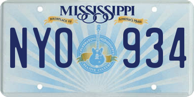 MS license plate NYO934